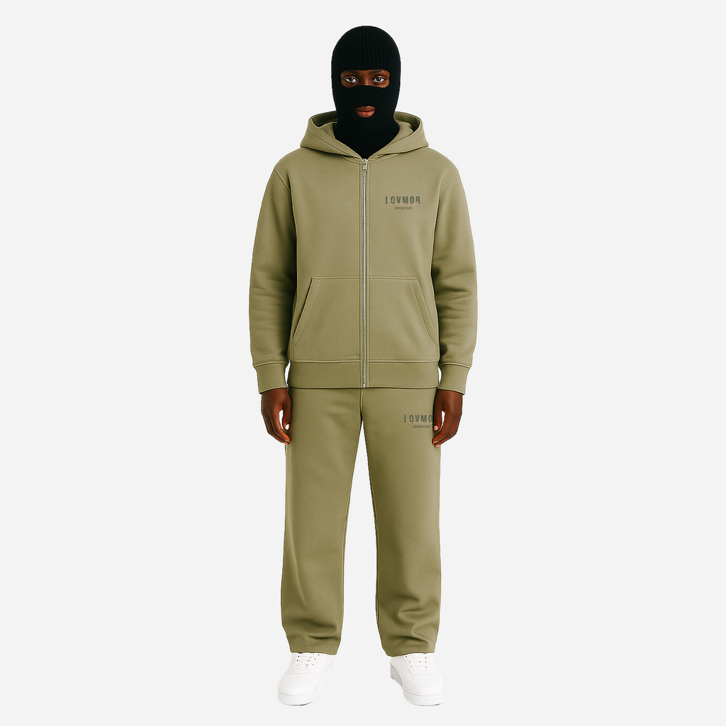 CONFIDENT CREW ZIPER PALEOLIVE