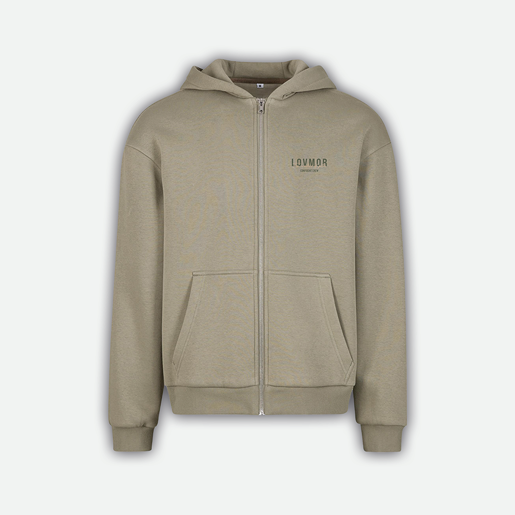 CONFIDENT CREW ZIPER PALEOLIVE